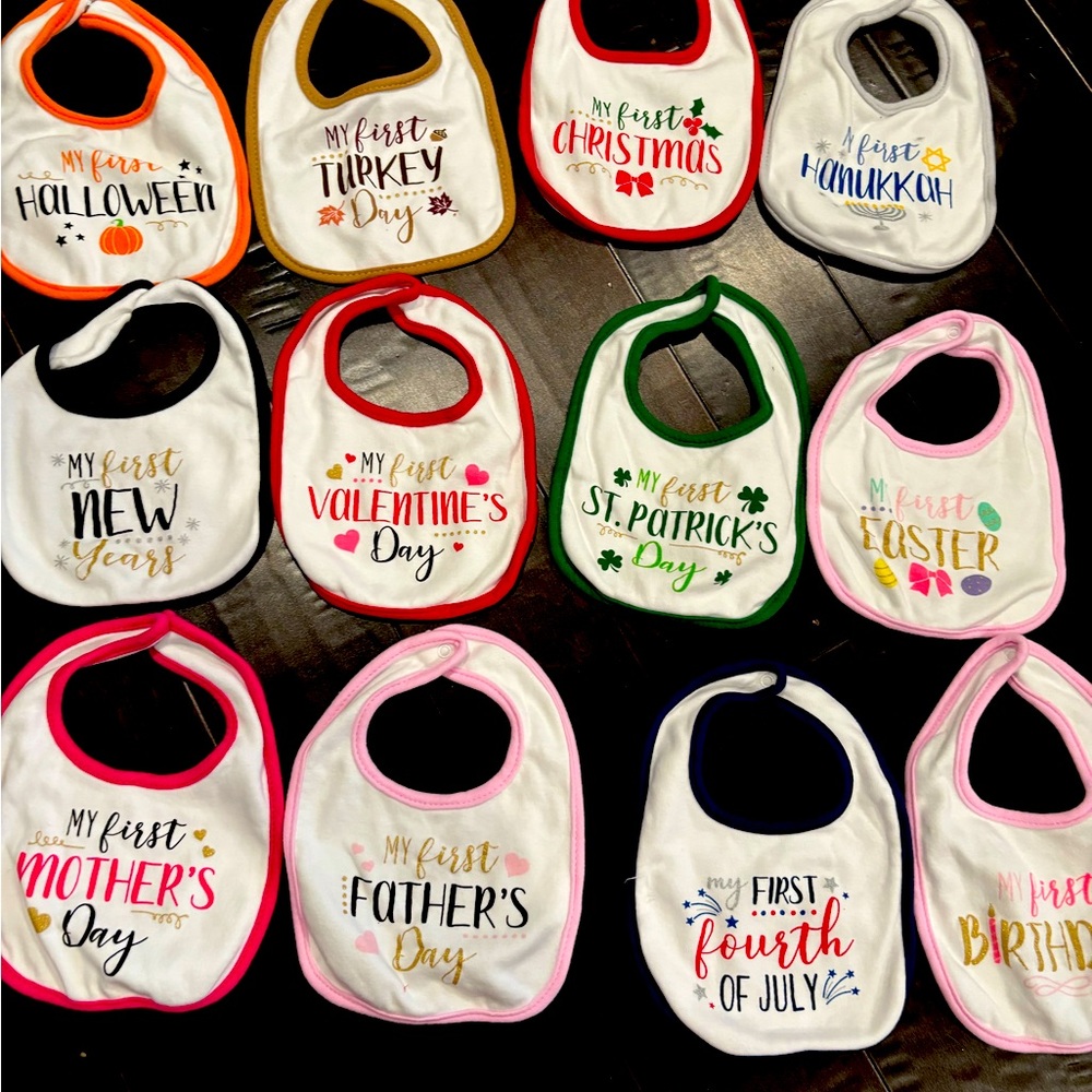 Baby’s First Holidays Bibs